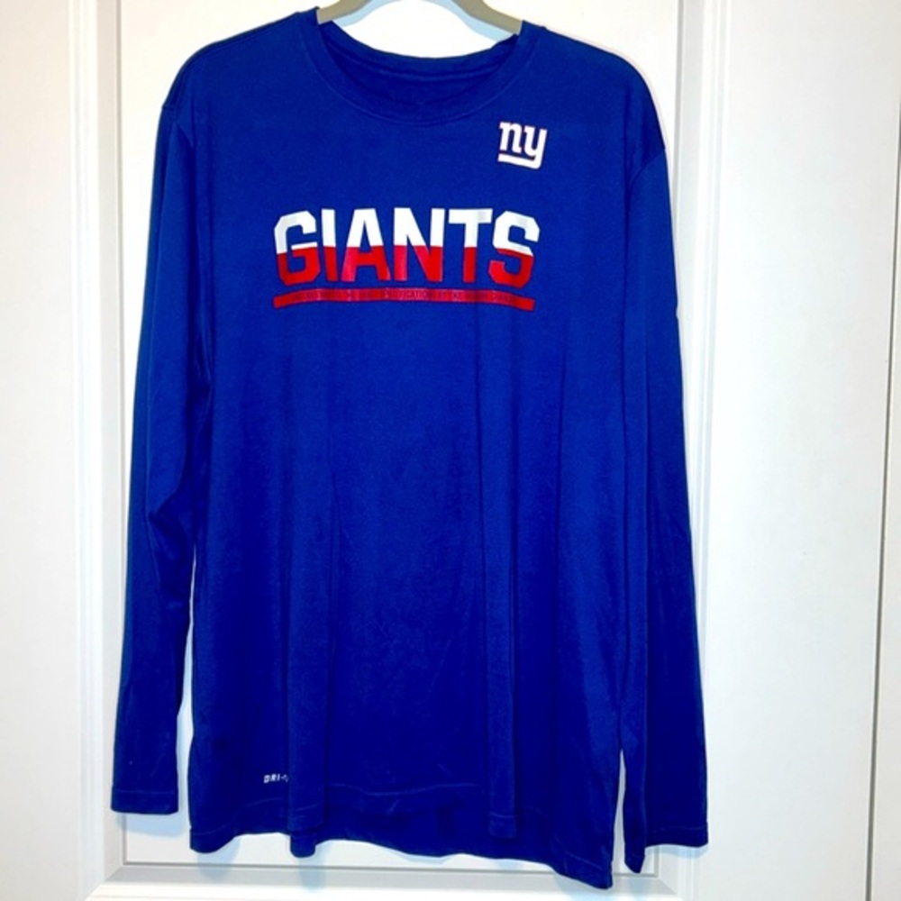 NIKE Dry Fit New York Giants Football Long Sleeve Shirt